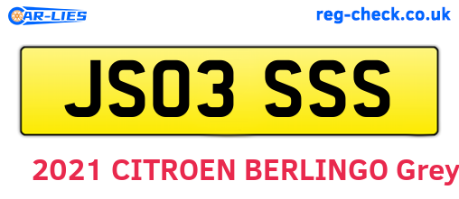 JS03SSS are the vehicle registration plates.