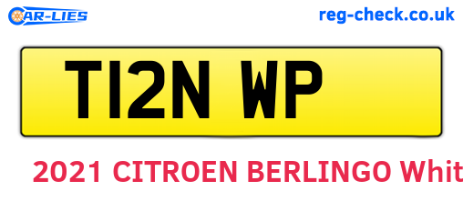 T12NWP are the vehicle registration plates.