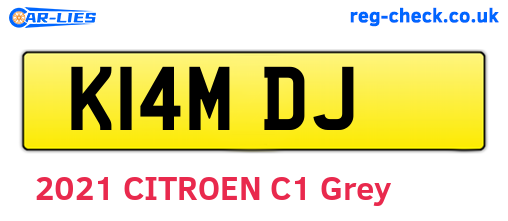 K14MDJ are the vehicle registration plates.