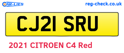 CJ21SRU are the vehicle registration plates.