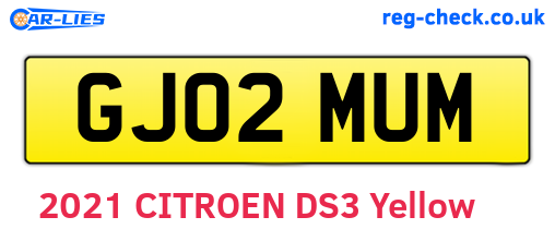 GJ02MUM are the vehicle registration plates.
