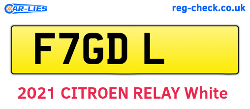 F7GDL are the vehicle registration plates.