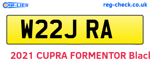 W22JRA are the vehicle registration plates.