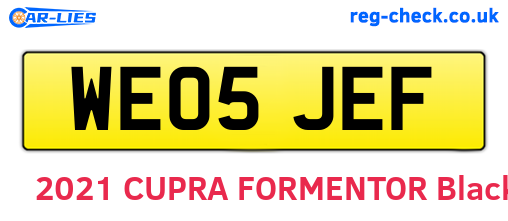 WE05JEF are the vehicle registration plates.