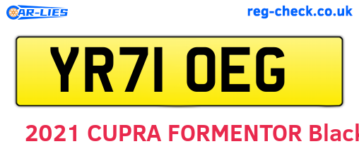 YR71OEG are the vehicle registration plates.