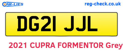 DG21JJL are the vehicle registration plates.