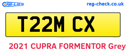 T22MCX are the vehicle registration plates.