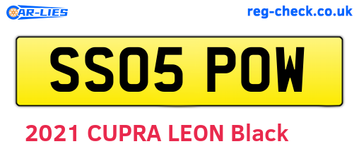 SS05POW are the vehicle registration plates.