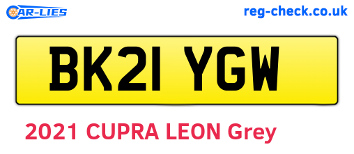 BK21YGW are the vehicle registration plates.