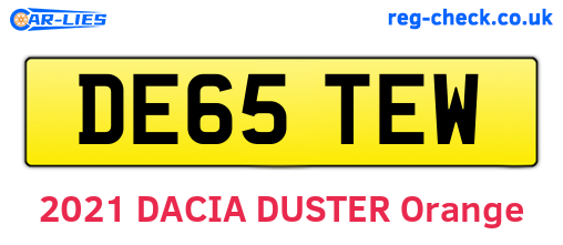 DE65TEW are the vehicle registration plates.