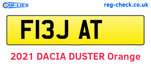 F13JAT are the vehicle registration plates.