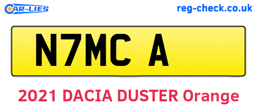 N7MCA are the vehicle registration plates.