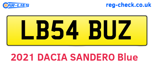 LB54BUZ are the vehicle registration plates.