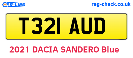 T321AUD are the vehicle registration plates.