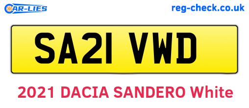 SA21VWD are the vehicle registration plates.