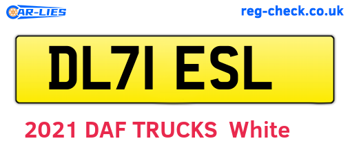 DL71ESL are the vehicle registration plates.