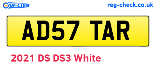 AD57TAR are the vehicle registration plates.