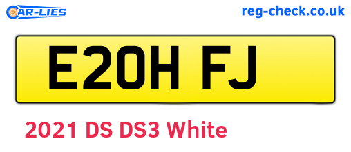 E20HFJ are the vehicle registration plates.