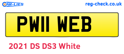 PW11WEB are the vehicle registration plates.