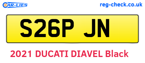 S26PJN are the vehicle registration plates.