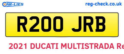 R200JRB are the vehicle registration plates.