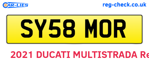 SY58MOR are the vehicle registration plates.