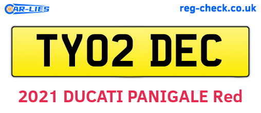 TY02DEC are the vehicle registration plates.
