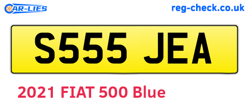 S555JEA are the vehicle registration plates.