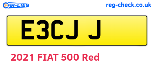 E3CJJ are the vehicle registration plates.
