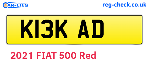 K13KAD are the vehicle registration plates.