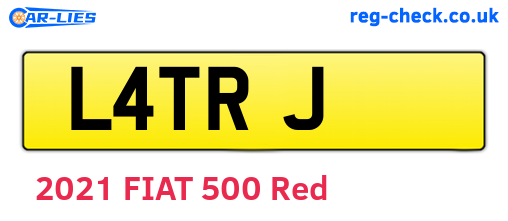 L4TRJ are the vehicle registration plates.