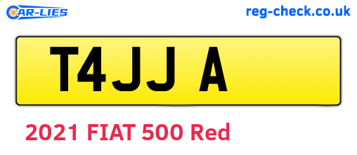 T4JJA are the vehicle registration plates.
