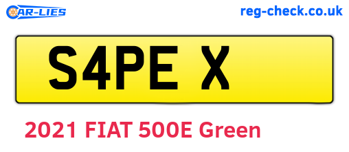 S4PEX are the vehicle registration plates.