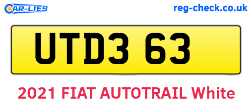 UTD363 are the vehicle registration plates.