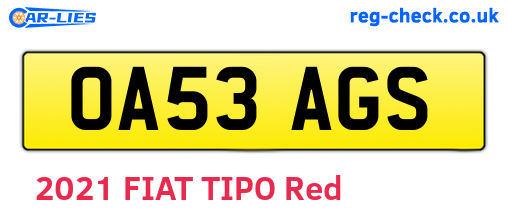 OA53AGS are the vehicle registration plates.