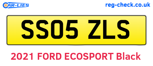 SS05ZLS are the vehicle registration plates.