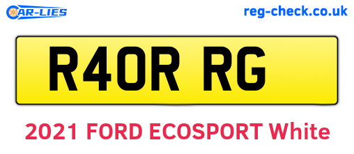 R40RRG are the vehicle registration plates.