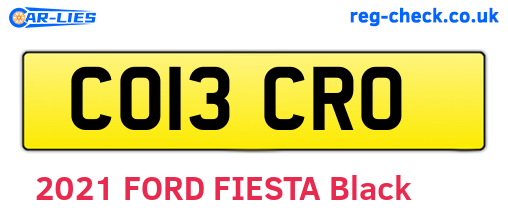 CO13CRO are the vehicle registration plates.