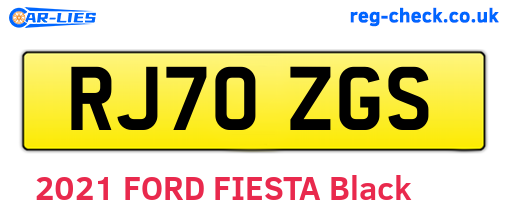 RJ70ZGS are the vehicle registration plates.