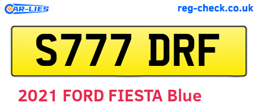 S777DRF are the vehicle registration plates.