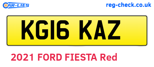 KG16KAZ are the vehicle registration plates.