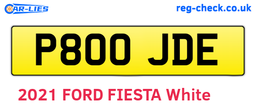 P800JDE are the vehicle registration plates.