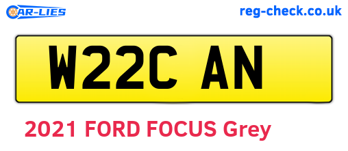 W22CAN are the vehicle registration plates.
