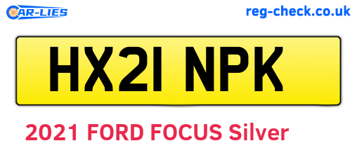 HX21NPK are the vehicle registration plates.