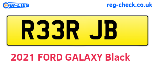 R33RJB are the vehicle registration plates.