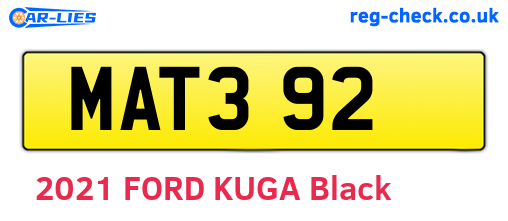 MAT392 are the vehicle registration plates.
