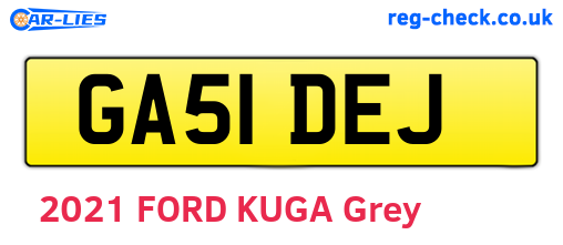 GA51DEJ are the vehicle registration plates.