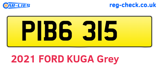 PIB6315 are the vehicle registration plates.