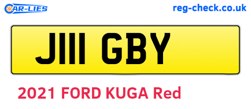 J111GBY are the vehicle registration plates.