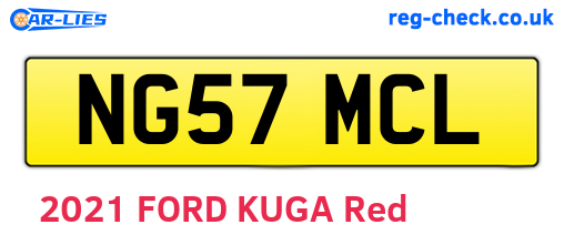 NG57MCL are the vehicle registration plates.
